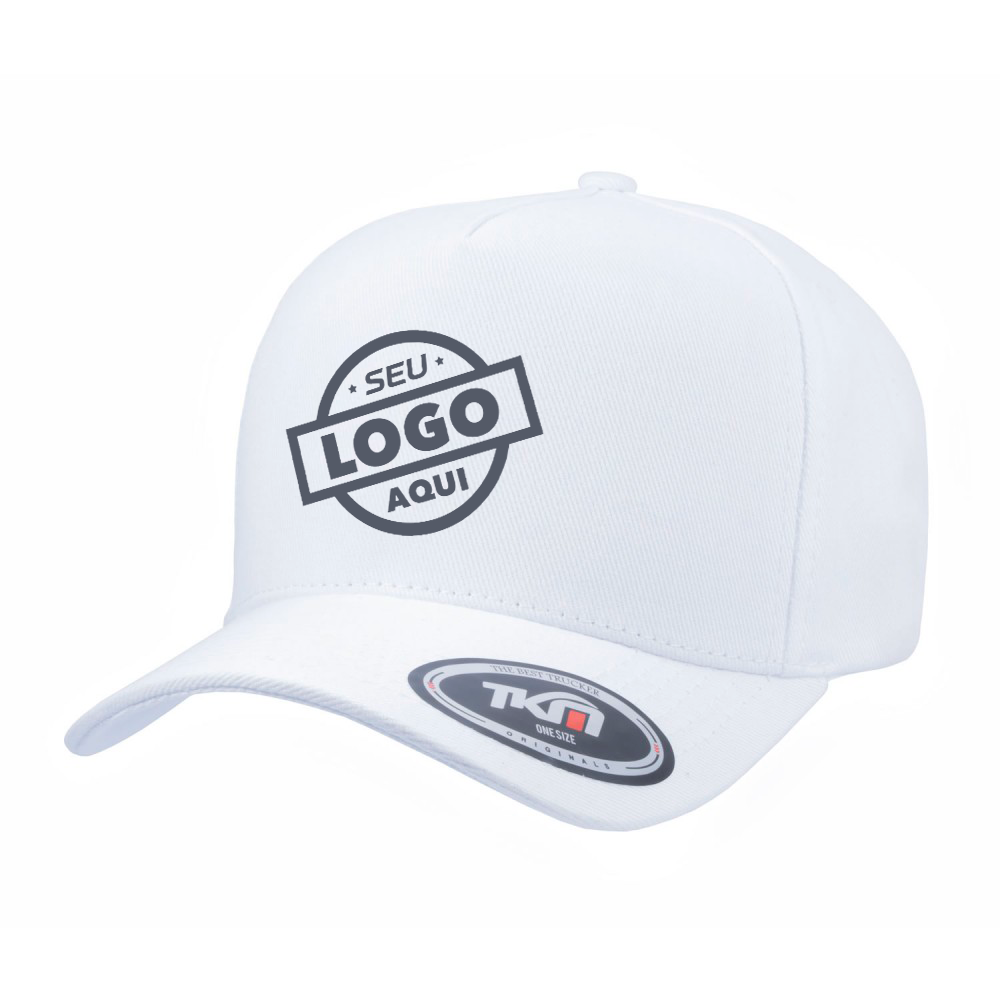 Boné 5 Painéis Sarja Algodão Branco - Cód 390