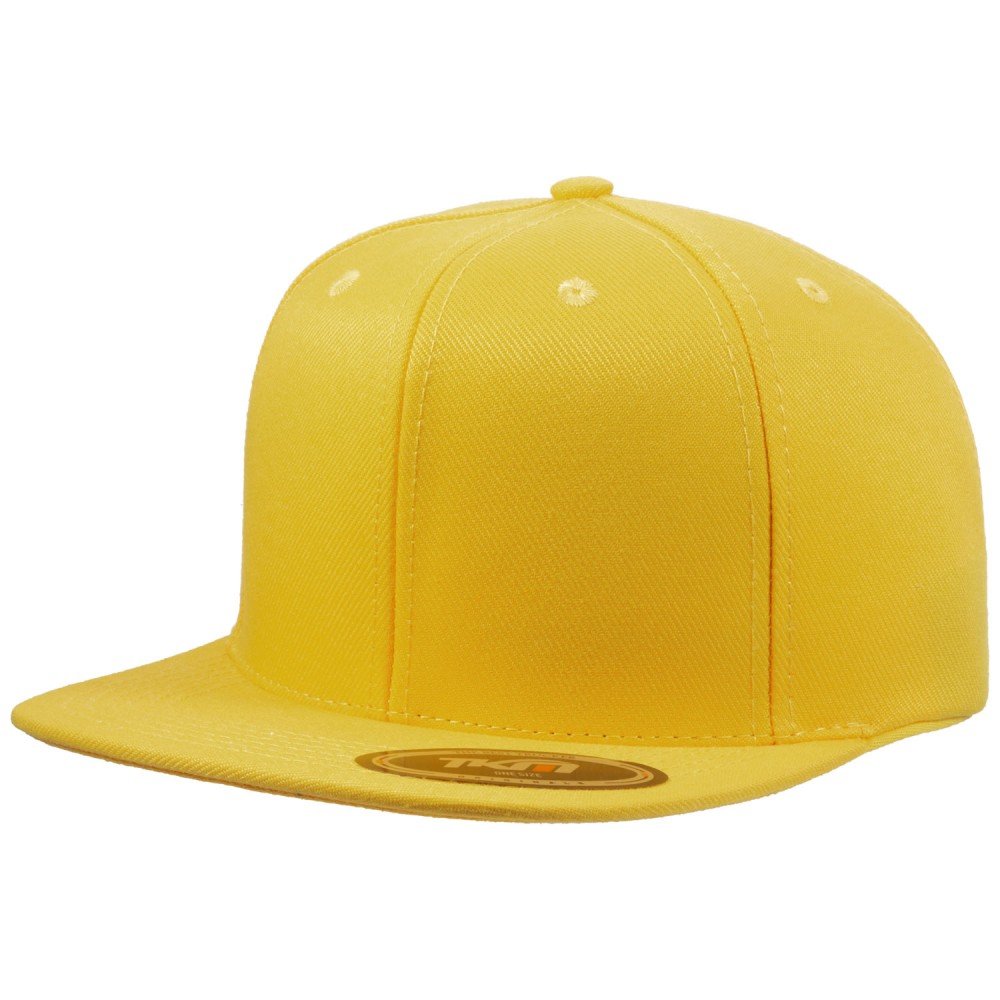 Boné 6 Painéis Aba Reta Amarelo - Cód 535