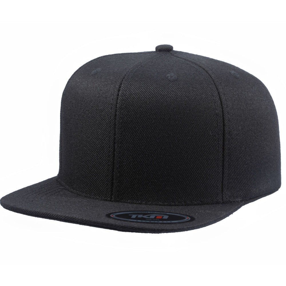 Boné 6 Painéis Aba Reta Preto - Cód 398