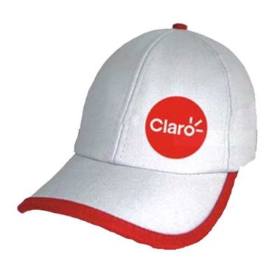 Boné bordado branco com vermelho