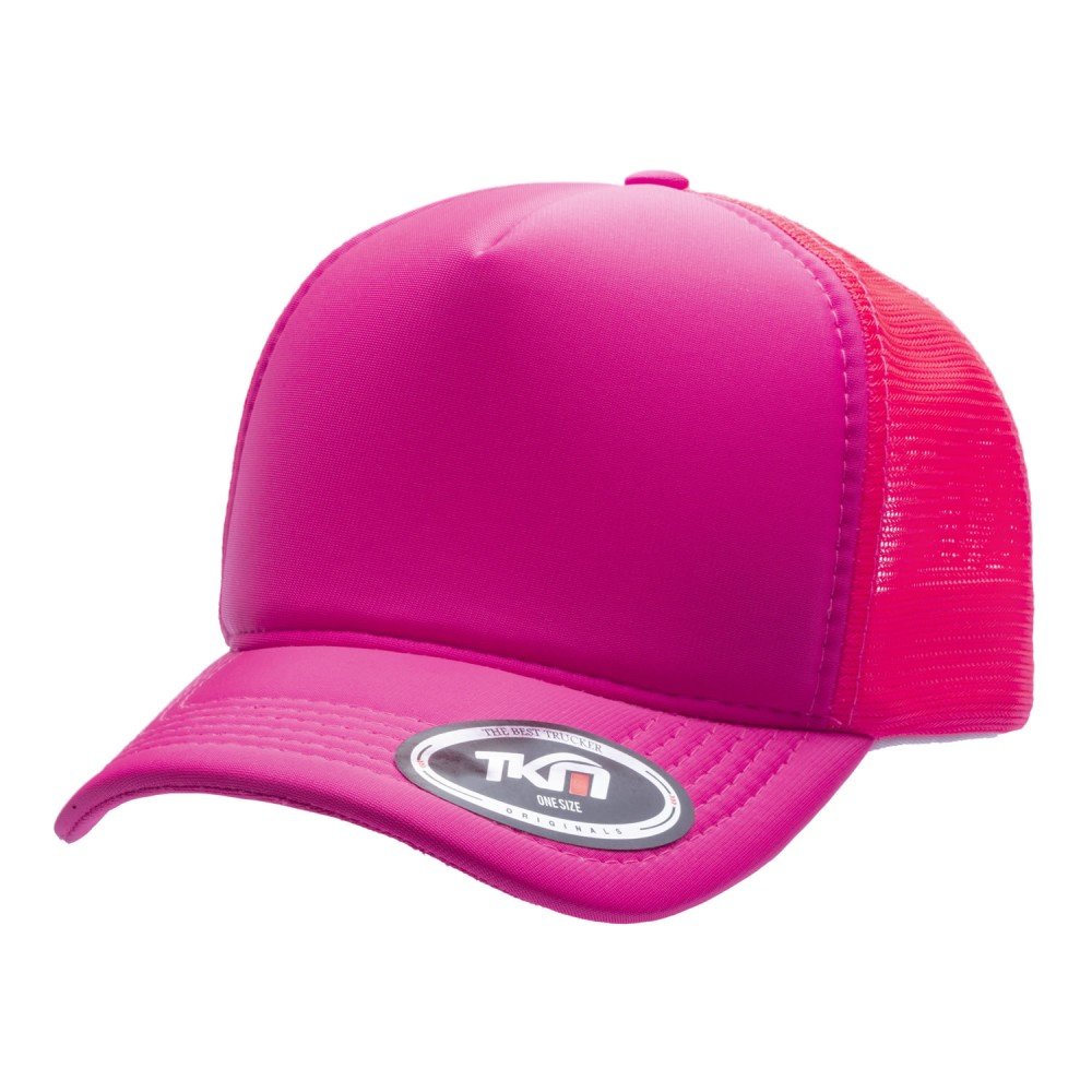 Boné Trucker Poliéster Rosa Fluor - Cód 249