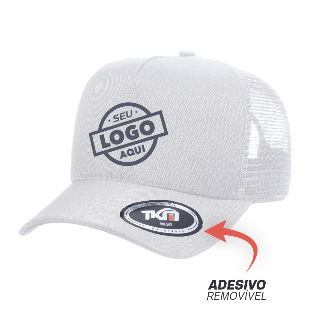 Boné Trucker Sarja Poliéster Branco - Cód 595