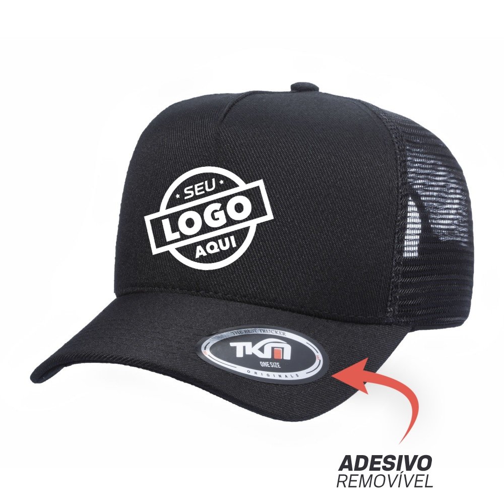 Boné Trucker Sarja Poliéster Preto - Cód 351