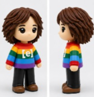 Boneco (3D) com arte personalizada, 15cm de altura