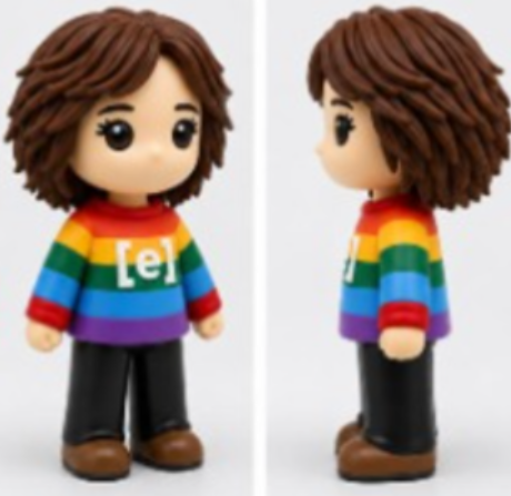 Boneco (3D)com arte personalizada, 30cm de altura
