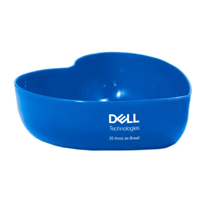 Bowl coração azul 500ml com design diferenciado em formato de coração, ideal para brindes e uso promocional