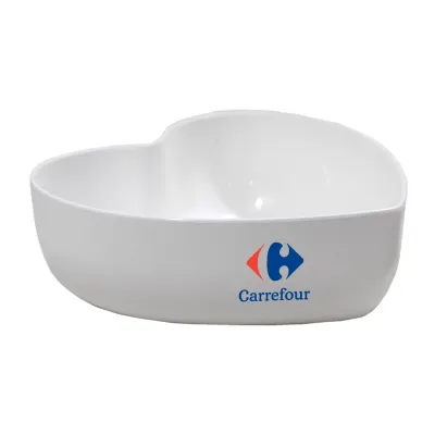 Bowl Coracao Branco 500ml Plastico Premium