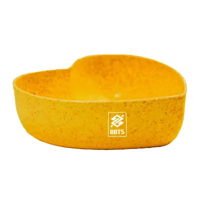 Bowl Coracao Fibra Madeira Amarelo 500ml Green Colors