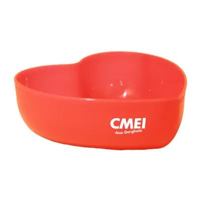 Bowl Coracao Laranja Neon 500ml Plastico Premium