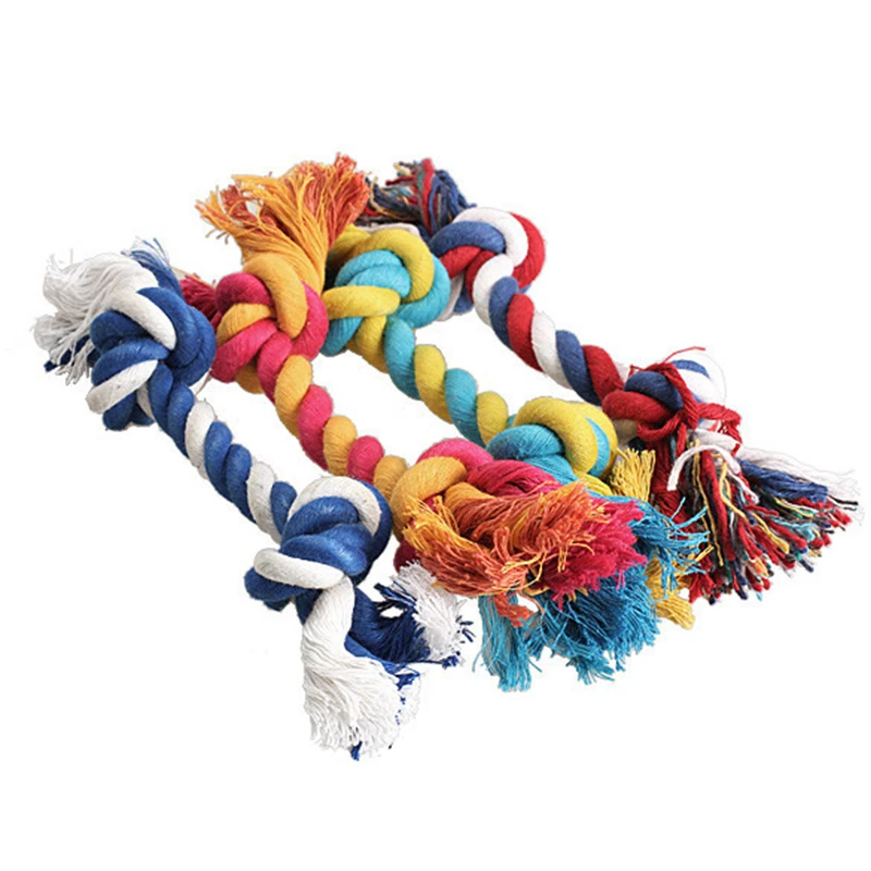 Brinquedo Durável para Cachorros: Corda Trançada em Algodão de 18cm para Mastigação Divertida (Cor Aleatória)