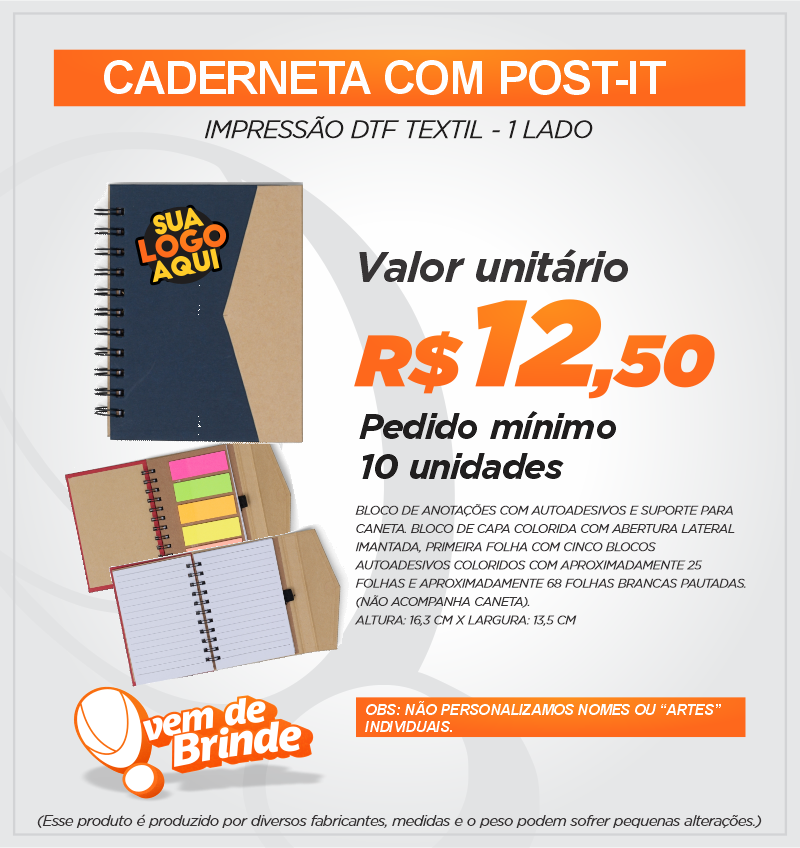 Caderneta com Post-It