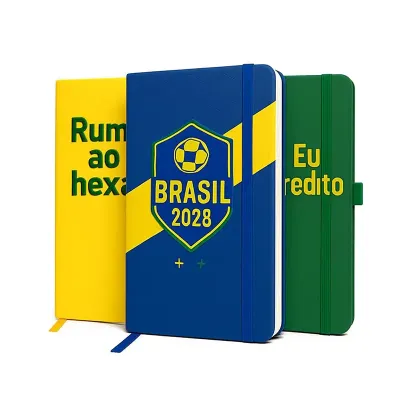 Caderneta emborrachada com pauta 21x14 - Brasil