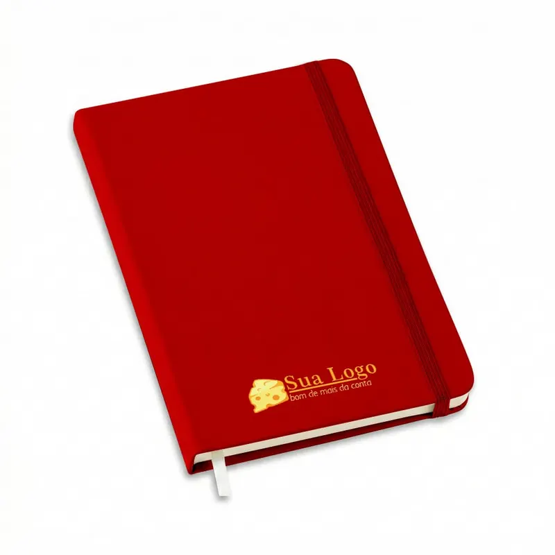 Caderneta · Tipo Moleskine · Abertura Horizontal · Miolo Padrão com Pauta com Porta Caneta · Capa