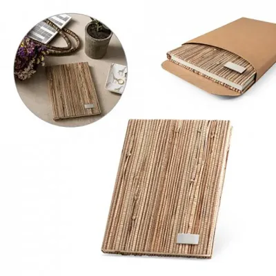 Caderno a5 Capa Dura em Palha Natural Lnr53632