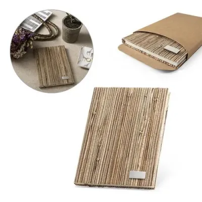 Caderno a5 Com Capa Dura em Palha Natural