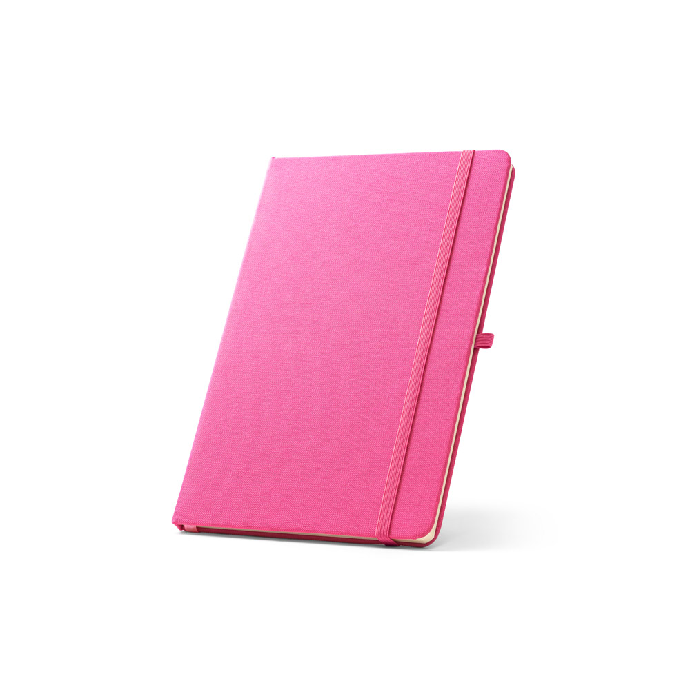 Caderno A5 de capa dura em PET 100% reciclado, com páginas pautadas recicladas - Anne
