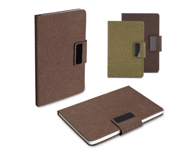 Caderno A5 em PU e fibra de café ou chá