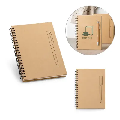 Caderno b6 de Capa Dura em Papel Kraft Lnr93419