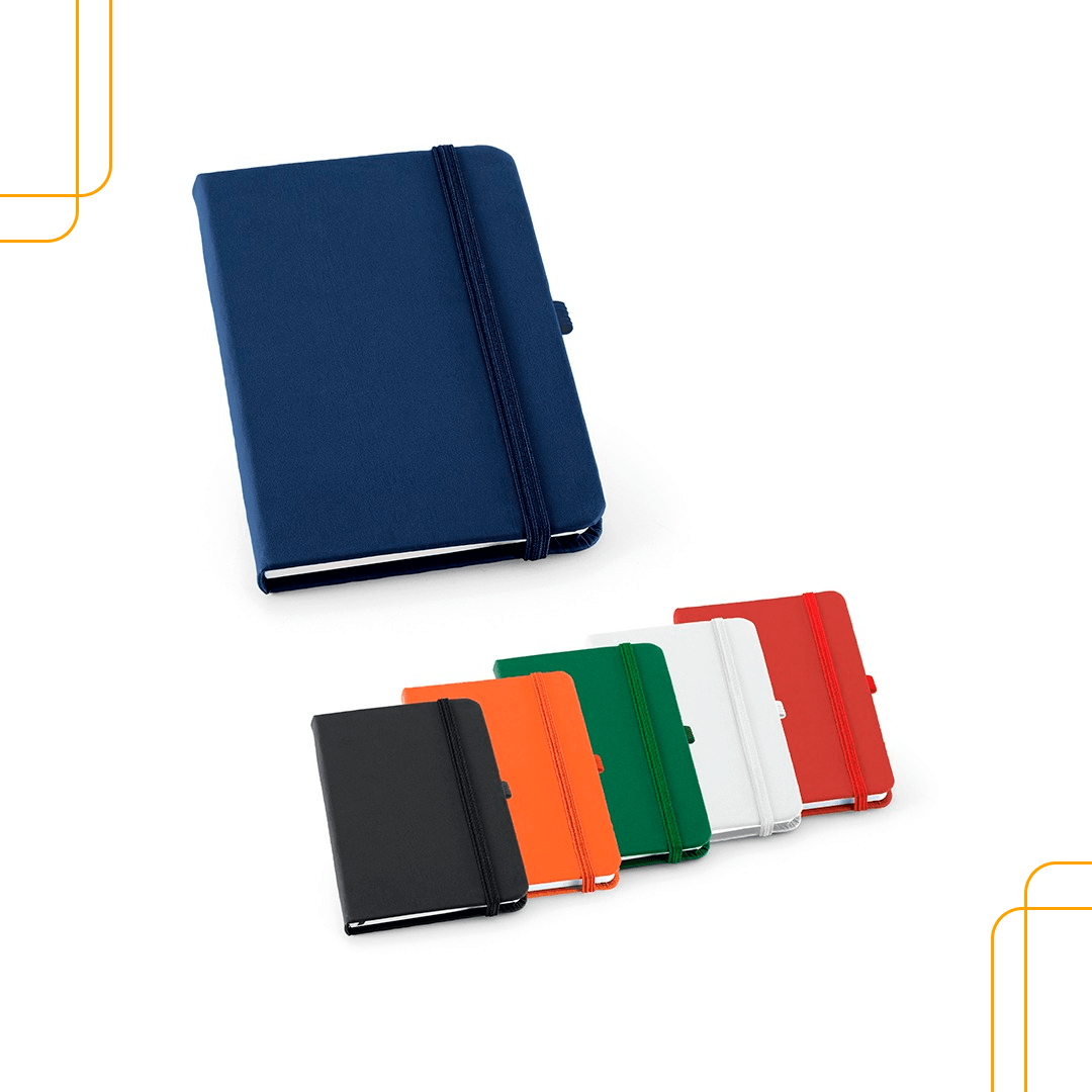 Caderno capa dura com porta caneta