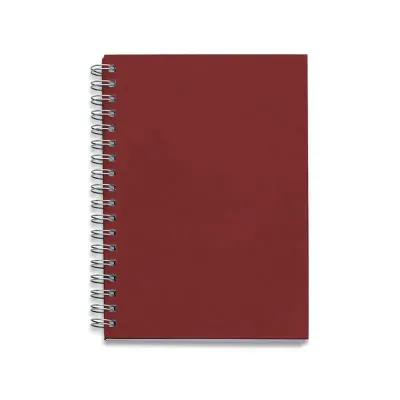 Caderno com capa kraft colorida e espiral prata metálico