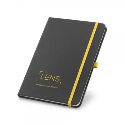 Caderno com elástico pra fechamento