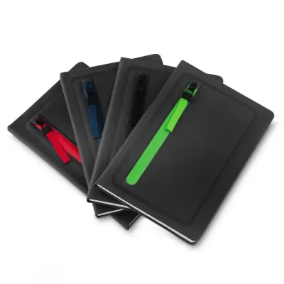 Caderno de Anotacoes Com Porta Objetos na Capa