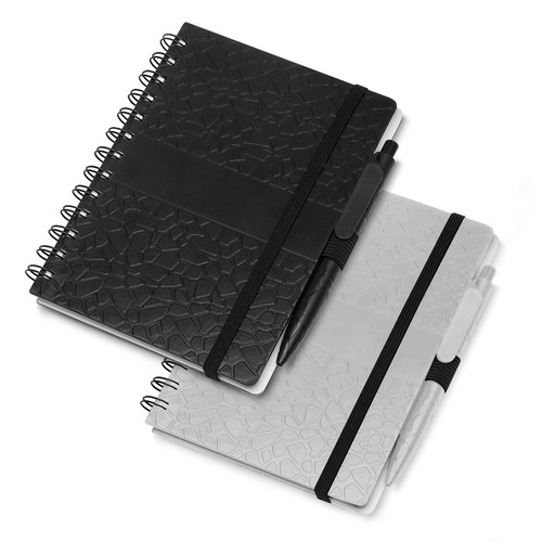 Caderno de anotações em ABS reciclável com caneta