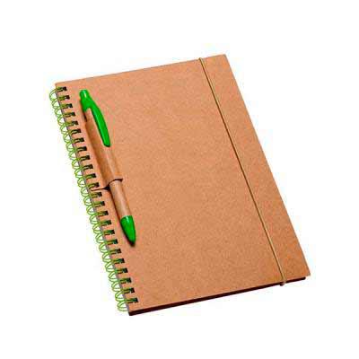 Caderno Ecologico Com Porta Caneta na Capa