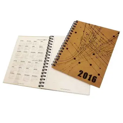 Caderno Ecologico Personalizado Com Capa em Kraft Natural Miolo em Papel Reciclado e Wire o Metalic