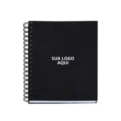 Caderno Emborrachado Preto Personalizado