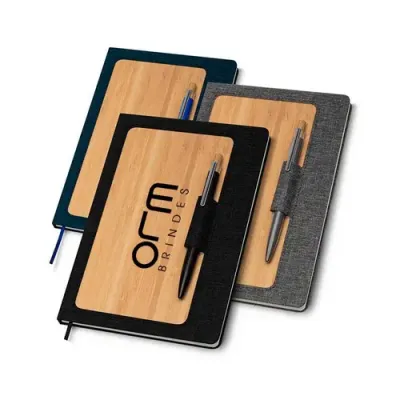 Caderno Personalizado Com Capa de Bambu