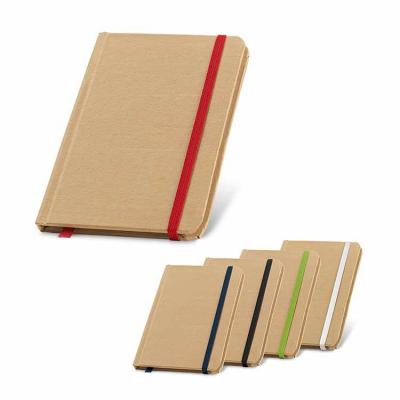 Caderno reciclado com elástico para fechamento colorido