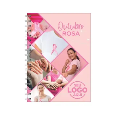 Caderno Wire o Capa Aquarela Outubro Rosa