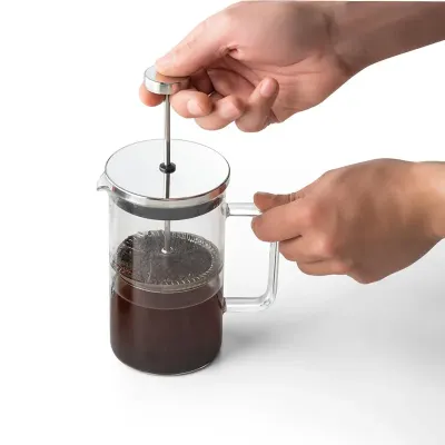 Cafeteira em Vidro Borossilicato Com Tampa em Aco Inox