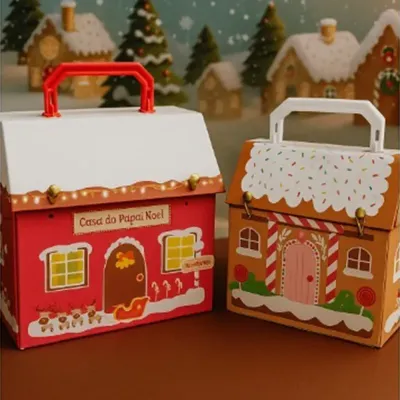 Caixa Casinha Natalina Grande Personalizada Promocional