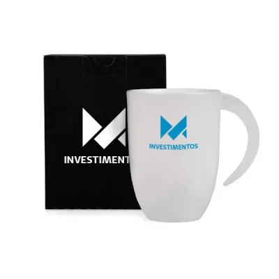 Caixa com Caneca Em Cerâmica Branca
