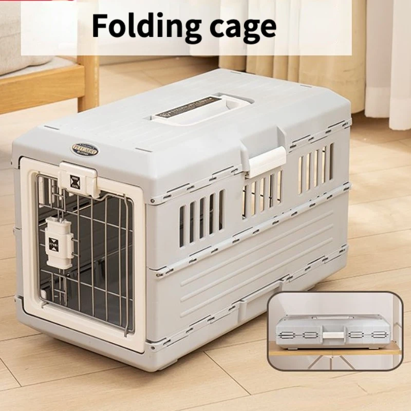 Caixa de Ar Dobrável para Cães e Gatos - Gaiola Removível e Espaçosa para Viagens com Animais de Estimação