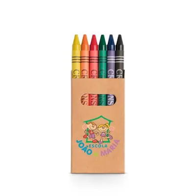 Caixa de Cartao Com 6 Gizes de Cera