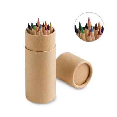 Caixa de Cartao Com 6 Mini Lapis de Cor