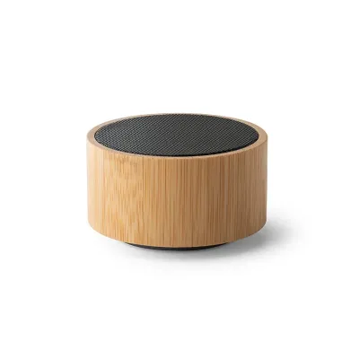 Caixa de Som Portatil em Bambu e Abs