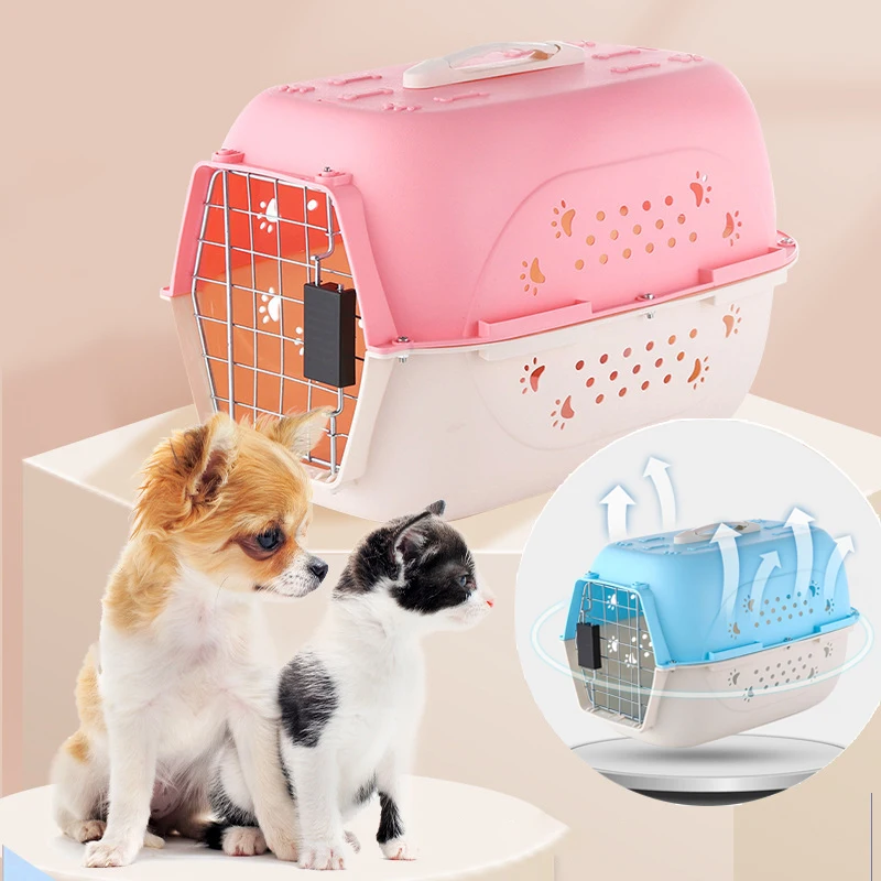 Caixa de Transporte Respirável para Animais de Estimação - Ideal para Gatos e Filhotes de Cachorro em Viagens