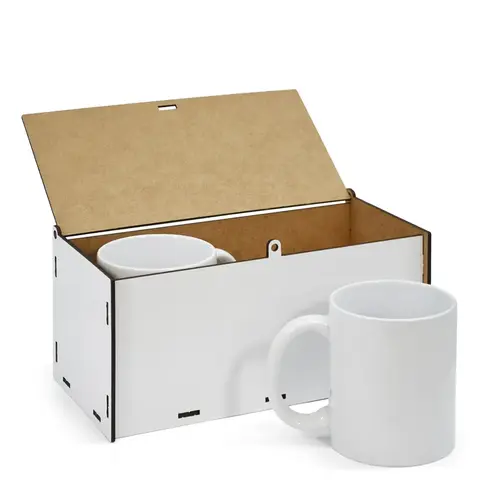 Caixa para 2 Canecas em MDF para Sublimação - 11x24cm