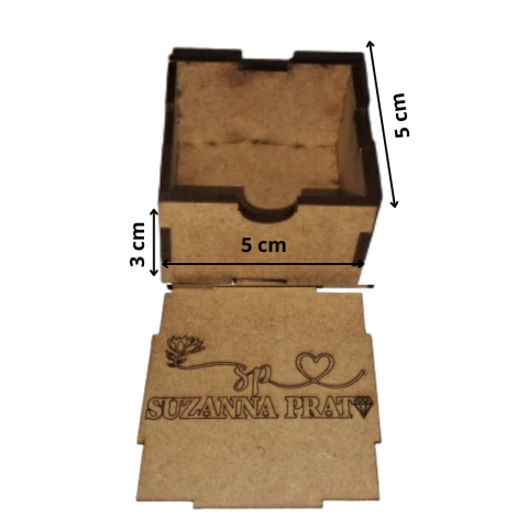 Caixa Personalizada em mdf com tampa de encaixe 5X5X3