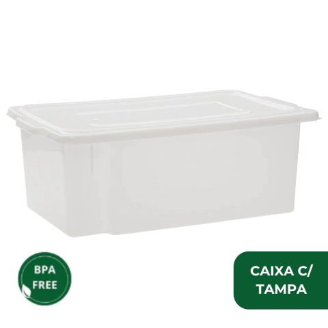 Caixa Plástica Alimentícia 25L Frigorifica com Tampa Multiuso