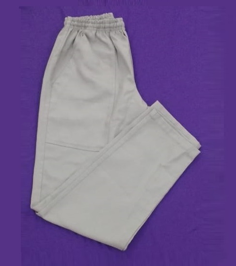 Calça de brim profissional cinza claro de trabalho
