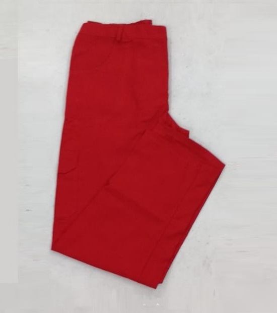 Calça de brim profissional vermelha masculina feminina