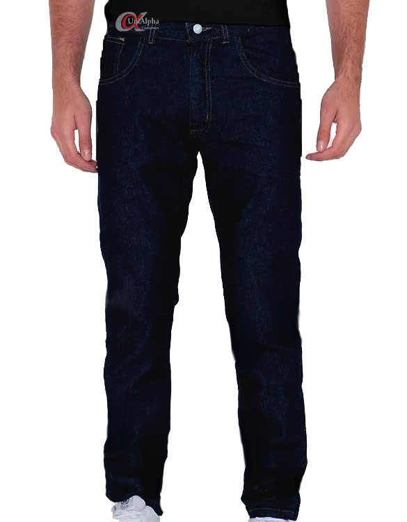 Calça jeans de trabalho masculina para uniformes e fardamentos modelos com ou sem elastano - Kit 10 pçs