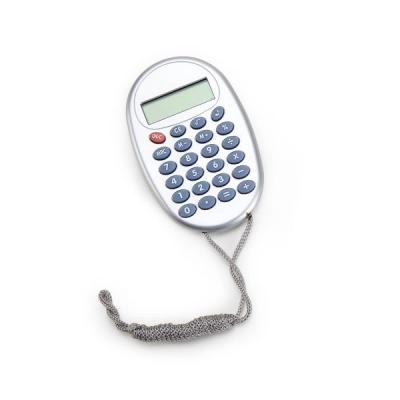 Calculadora Com Cordao Personalizado Prateada Com Impressao em Tampografia e o Brinde Ideal Para p