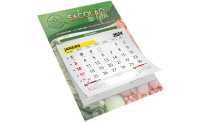Calendário 2025 C / FURO | SUPREMO 300g | SEM VERNIZ | 20x27 | c/ bloco
