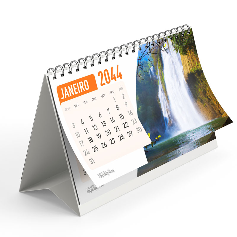 Calendário de Mesa - Base Branca